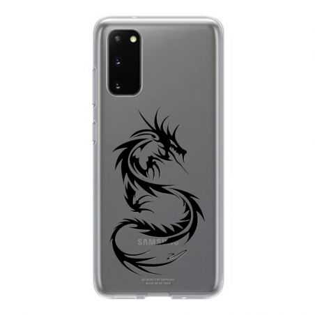 Coque Transparente Pour Samsung Galaxy S20 Plus Dragon Noir