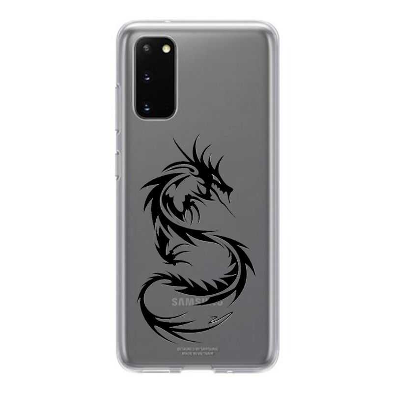 Coque Transparente Pour Samsung Galaxy S20 Plus Dragon Noir