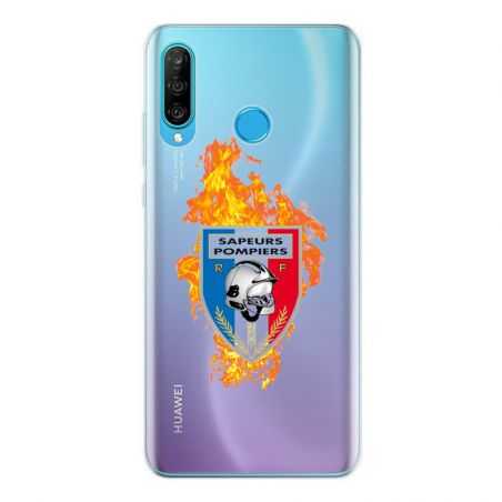 Coque Transparente Pour Huawei P30 Lite Pompier Feu