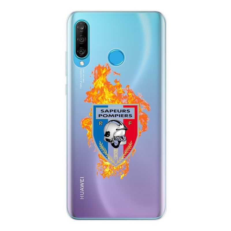 Coque Transparente Pour Huawei P30 Lite Pompier Feu
