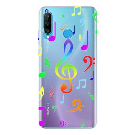 Coque Transparente Pour Huawei P30 Lite Note Musique Colore