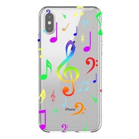 Coque Transparente Pour Iphone X / XS Note Musique Colore