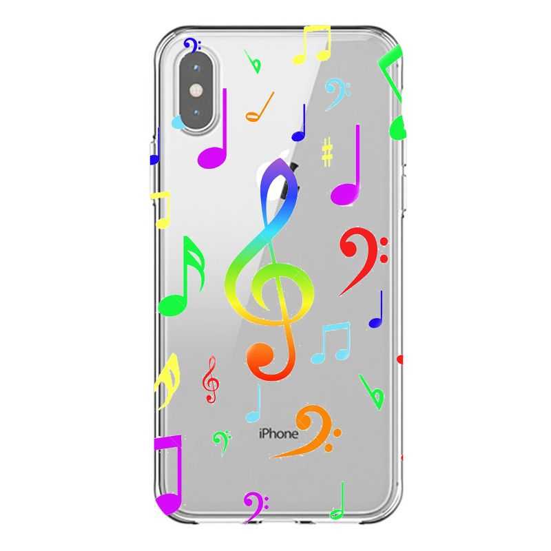 Coque Transparente Pour Iphone X / XS Note Musique Colore