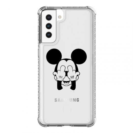 Coque Transparente Pour Samsung Galaxy S21 Plus Mickey doigt