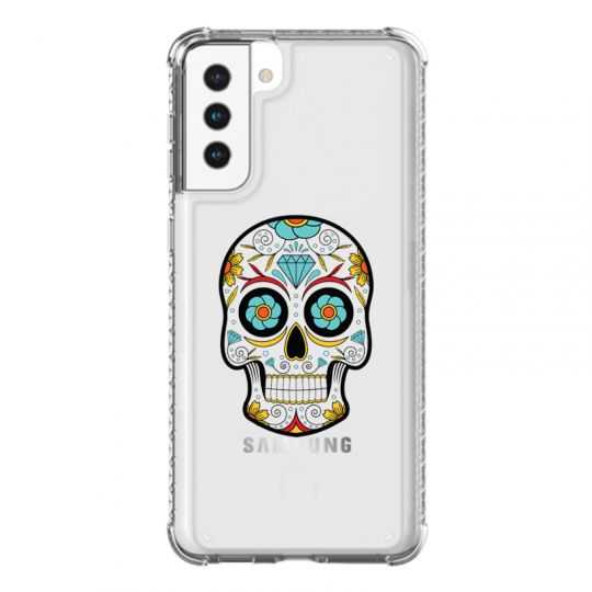 Coque Transparente Pour Samsung Galaxy S21 Plus Tete Mort Color