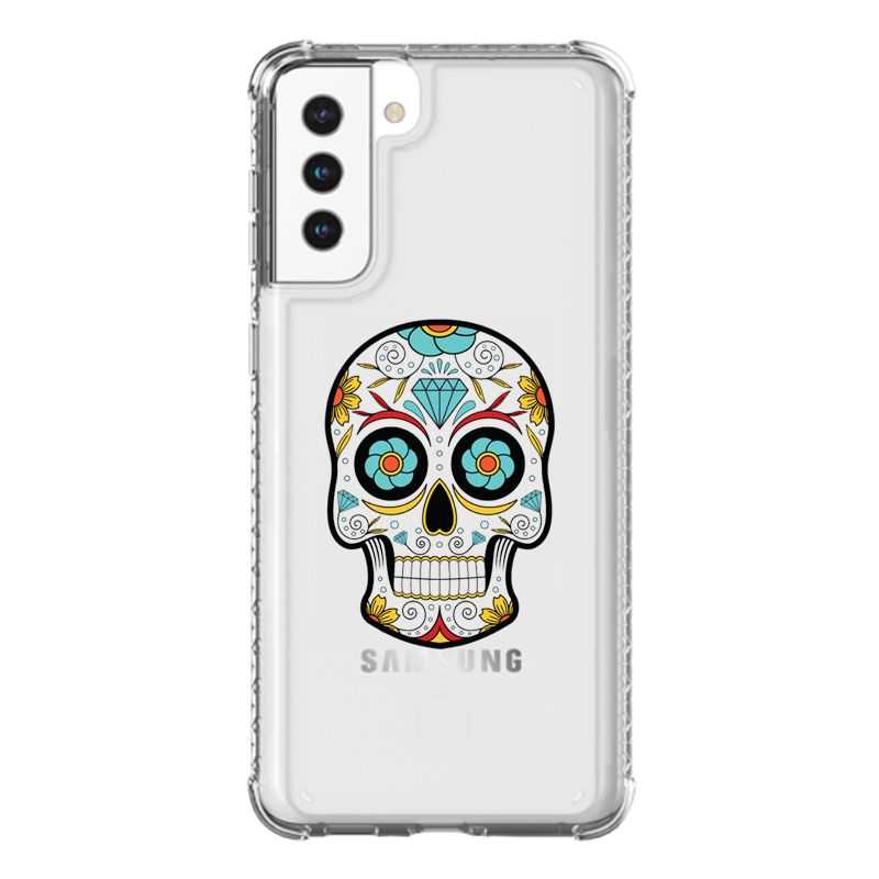 Coque Transparente Pour Samsung Galaxy S21 Plus Tete Mort Color