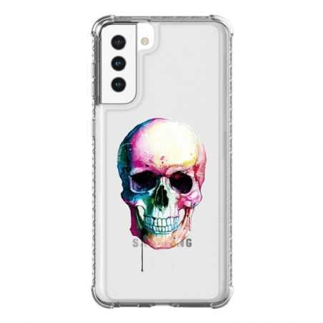 Coque Transparente Pour Samsung Galaxy S21 Plus Skull Head Crane Colore