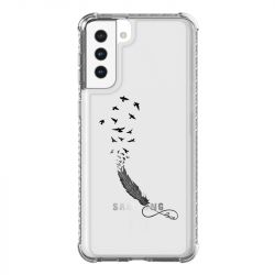 Coque Transparente Pour Samsung Galaxy S21 Plus Plume Infini