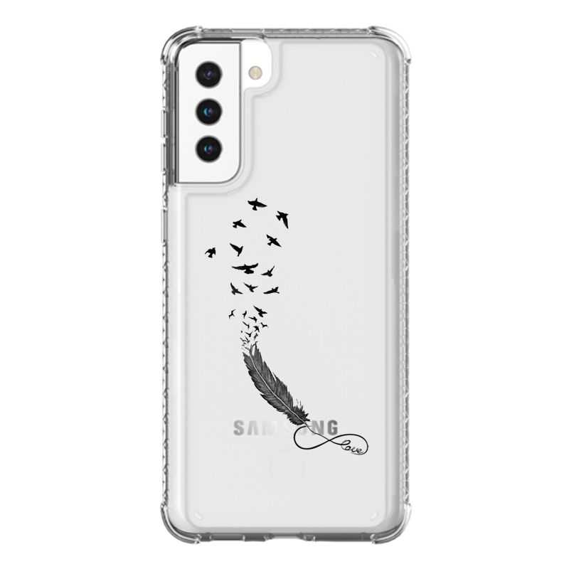 Coque Transparente Pour Samsung Galaxy S21 Plus Plume Infini