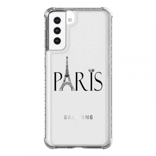 Coque Transparente Pour Samsung Galaxy S21 Plus Paris Noir