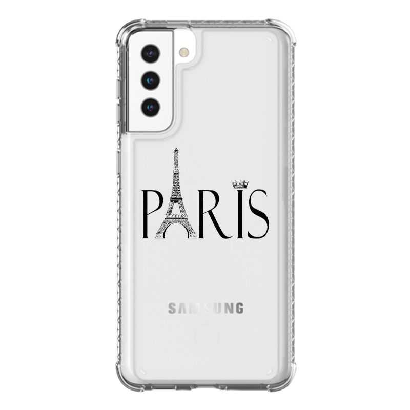 Coque Transparente Pour Samsung Galaxy S21 Plus Paris Noir