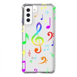 Coque Transparente Pour Samsung Galaxy S21 Plus Note Musique Colore
