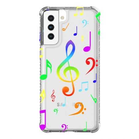 Coque Transparente Pour Samsung Galaxy S21 Plus Note Musique Colore
