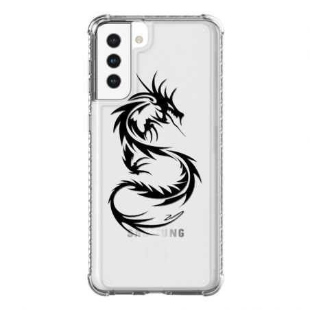 Coque Transparente Pour Samsung Galaxy S21 Plus Dragon Noir