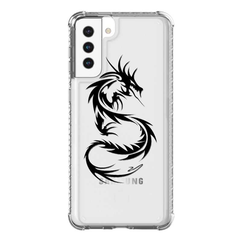 Coque Transparente Pour Samsung Galaxy S21 Plus Dragon Noir