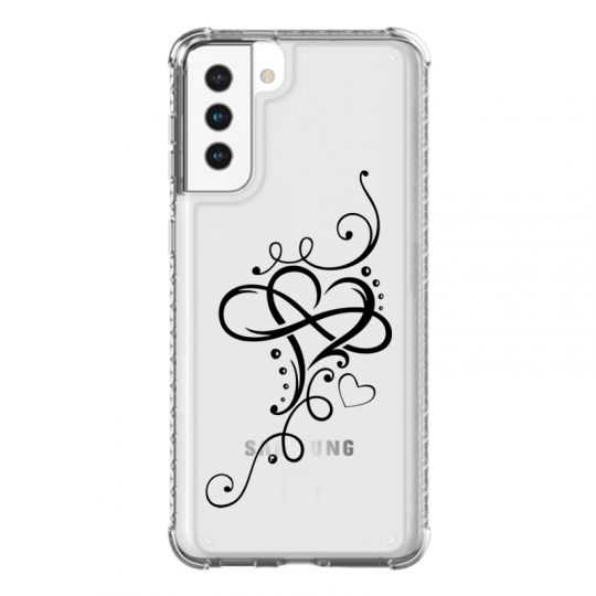 Coque Transparente Pour Samsung Galaxy S21 Plus Cœur infini