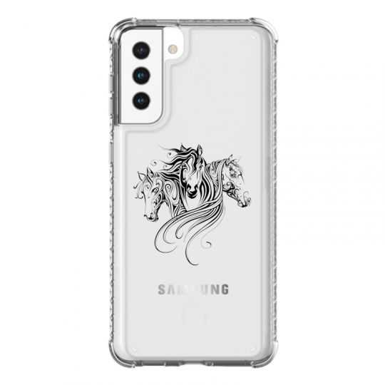 Coque Transparente Pour Samsung Galaxy S21 Plus Chevaux Mandala