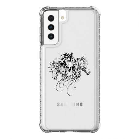 Coque Transparente Pour Samsung Galaxy S21 Plus Chevaux Mandala