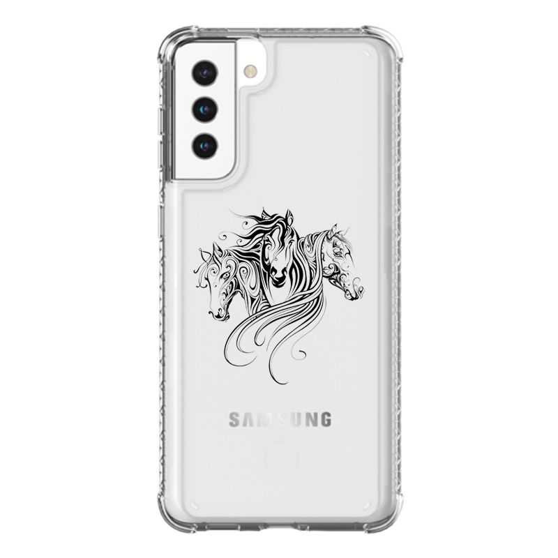 Coque Transparente Pour Samsung Galaxy S21 Plus Chevaux Mandala