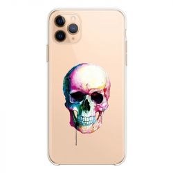 Coque Transparente Pour Iphone 11 (6,1) Skull Head Crane Colore
