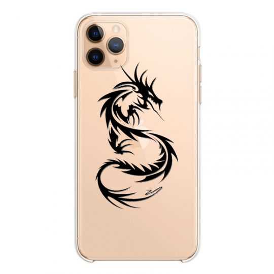 Coque Transparente Pour Iphone 11 (6,1) Dragon Noir