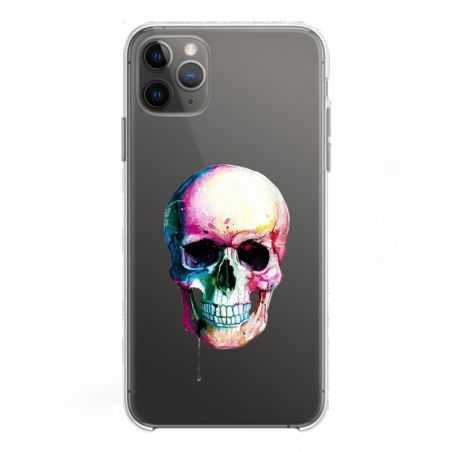 Coque Transparente Pour Iphone 11 Pro Max (6,5) Skull Head Crane Colore