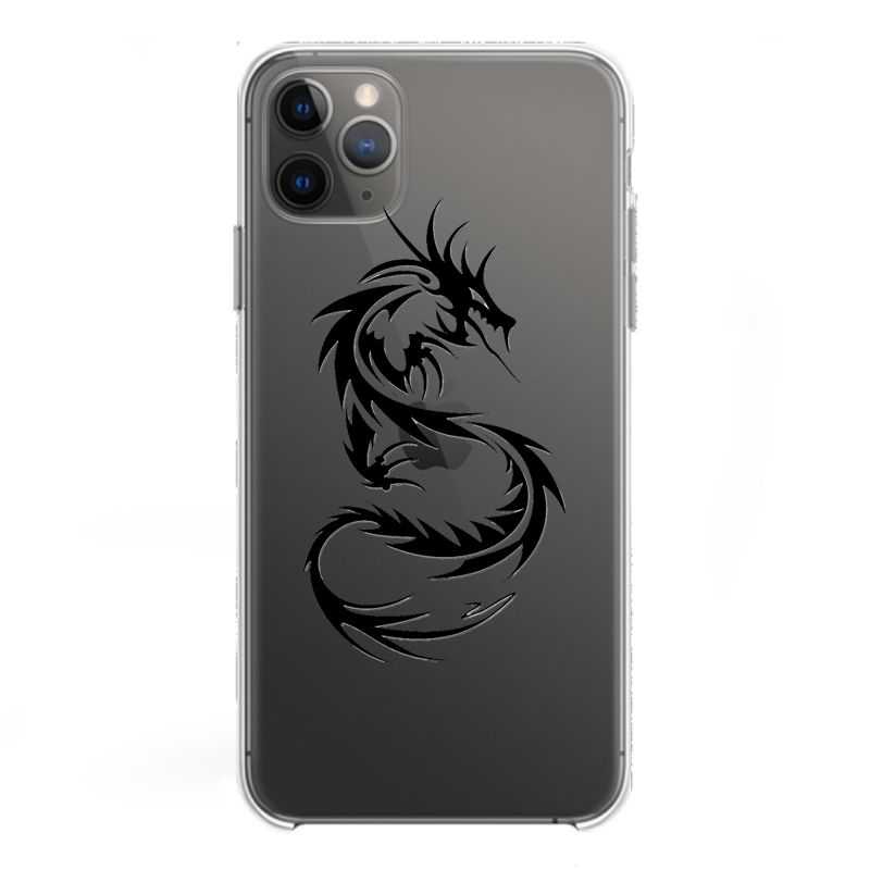 Coque Transparente Pour Iphone 11 Pro Max (6,5) Dragon Noir