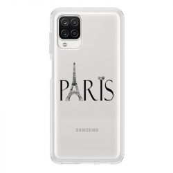 Coque Transparente Pour Samsung Galaxy A12 Paris Noir