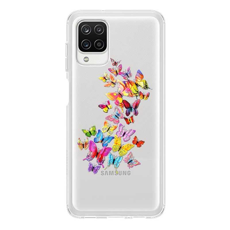 Coque Transparente Pour Samsung Galaxy A12 Papillon Multicolore