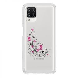 Coque Transparente Pour Samsung Galaxy A12 Fleur Papillon Mixte