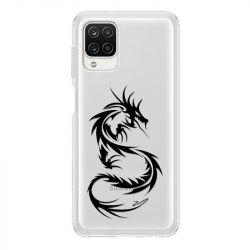 Coque Transparente Pour Samsung Galaxy A12 Dragon Noir