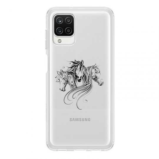 Coque Transparente Pour Samsung Galaxy A12 Chevaux Mandala