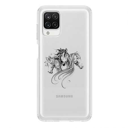 Coque Transparente Pour Samsung Galaxy A12 Chevaux Mandala