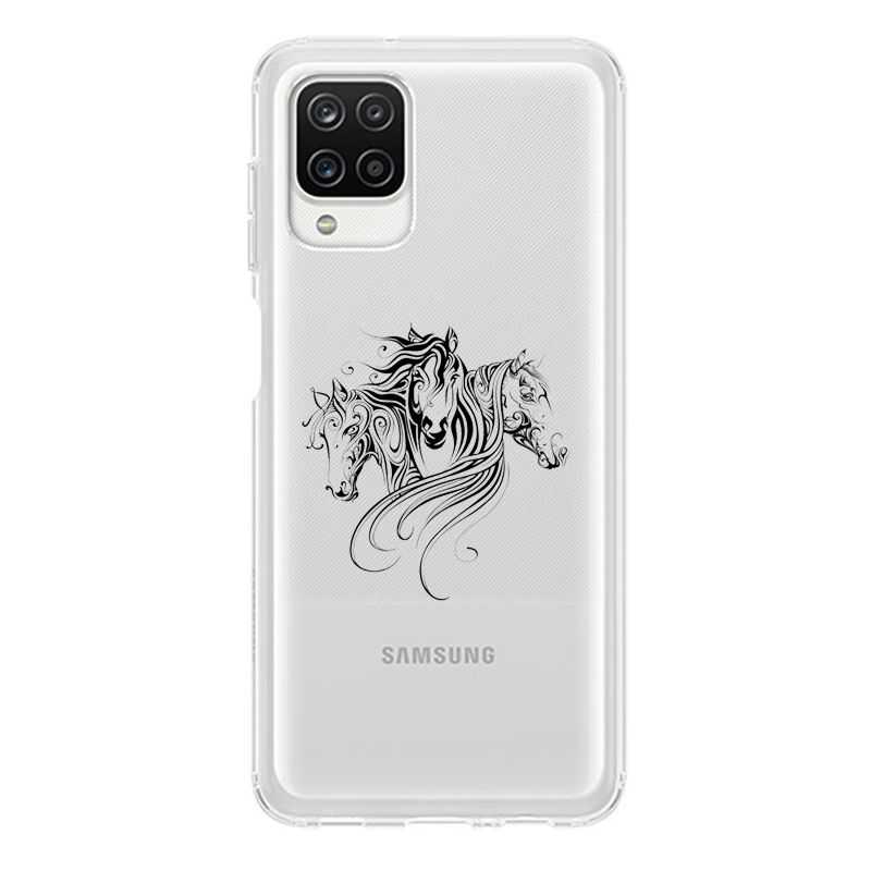Coque Transparente Pour Samsung Galaxy A12 Chevaux Mandala