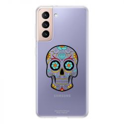 Coque Transparente Pour Samsung Galaxy S21 Tete Mort Color