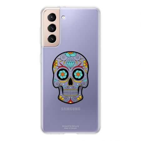 Coque Transparente Pour Samsung Galaxy S21 Tete Mort Color