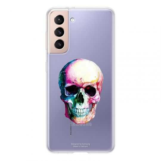 Coque Transparente Pour Samsung Galaxy S21 Skull Head Crane Colore
