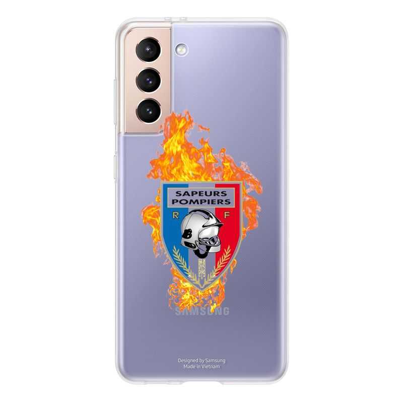 Coque Transparente Pour Samsung Galaxy S21 Pompier Feu