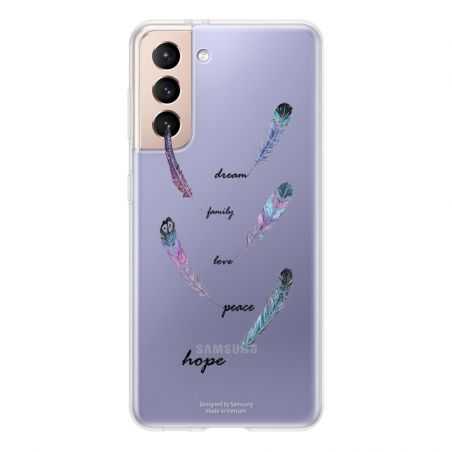 Coque Transparente Pour Samsung Galaxy S21 Plume Couleur
