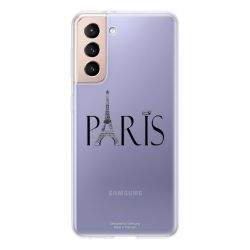 Coque Transparente Pour Samsung Galaxy S21 Paris Noir