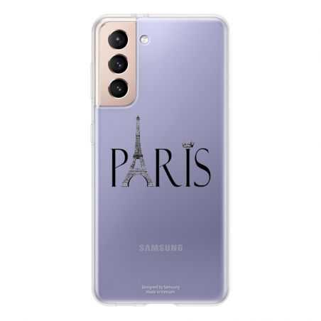 Coque Transparente Pour Samsung Galaxy S21 Paris Noir