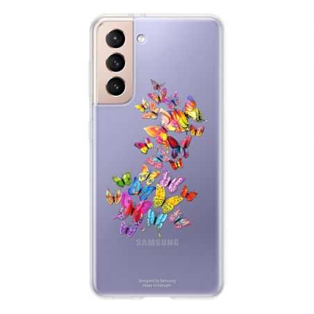 Coque Transparente Pour Samsung Galaxy S21 Papillon Multicolore
