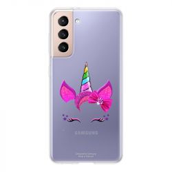 Coque Transparente Pour Samsung Galaxy S21 Licorne Paillette