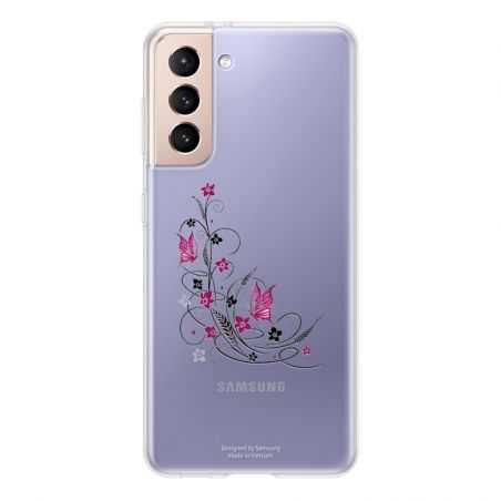 Coque Transparente Pour Samsung Galaxy S21 Fleur Papillon Mixte
