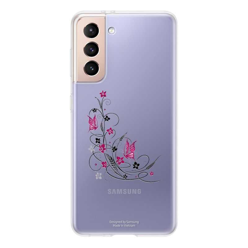 Coque Transparente Pour Samsung Galaxy S21 Fleur Papillon Mixte