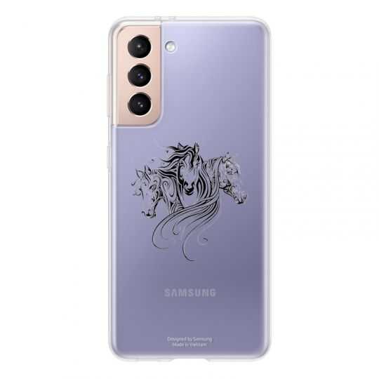 Coque Transparente Pour Samsung Galaxy S21 Chevaux Mandala