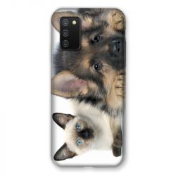 Coque Pour Samsung Galaxy A02S Chien vs Chat