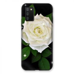 Coque Pour Samsung Galaxy A02S Fleur Rose Blanche