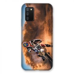 Coque Pour Samsung Galaxy A02S Moto Cross Blanc
