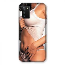 Coque Pour Samsung Galaxy A02S Sexy Tee Shirt Blanc